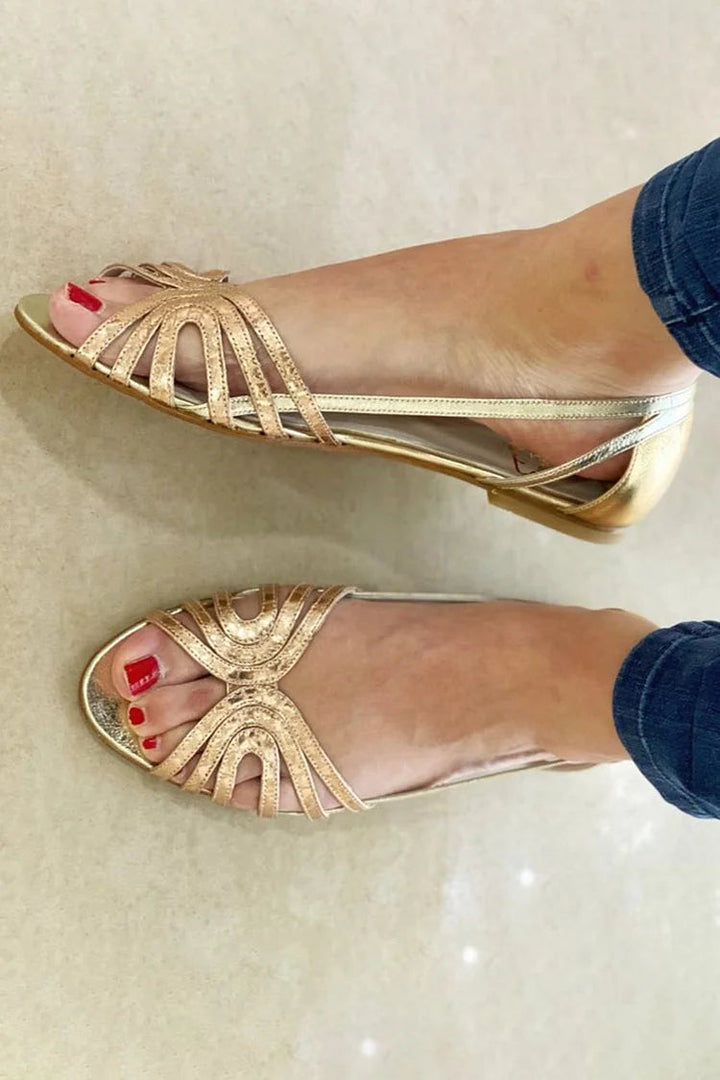 Eleonora | Summer Light Golden Sandals