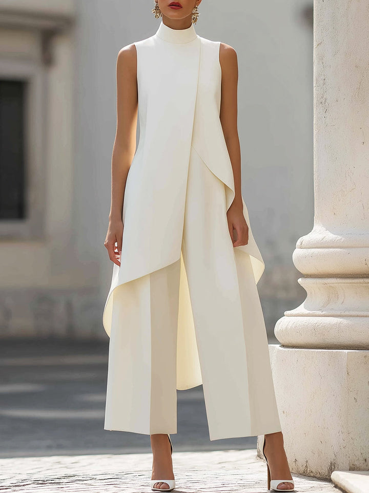 Martina™ | Sculpted High-Neck Wide-Leg Jumpsuit