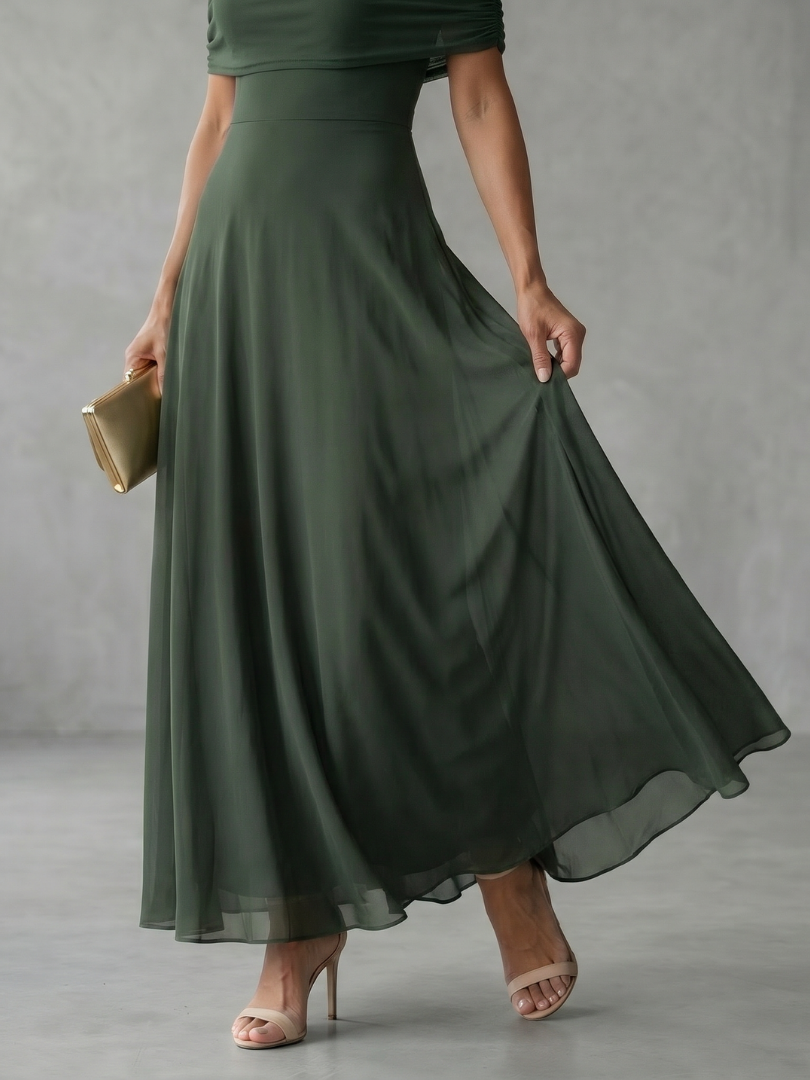 Aurora™ | Off-Shoulder Draped Maxi Dress