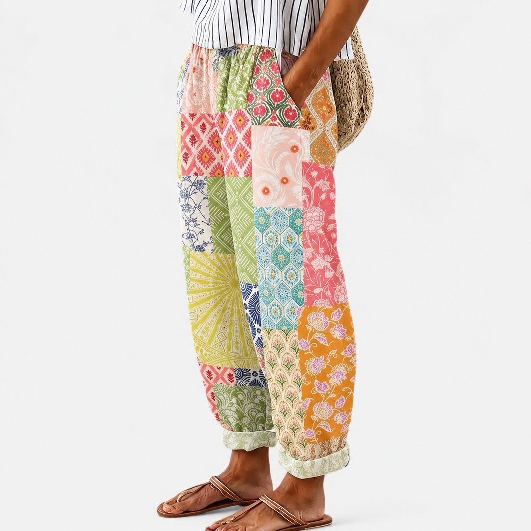 Cozy Mosaic Floral Trousers