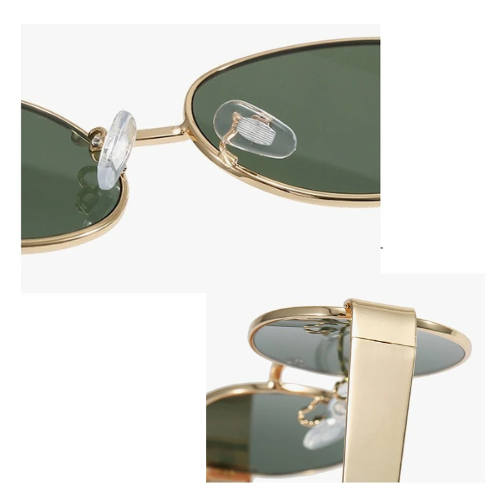 Luxury Oval Metal Frame Sunglasses