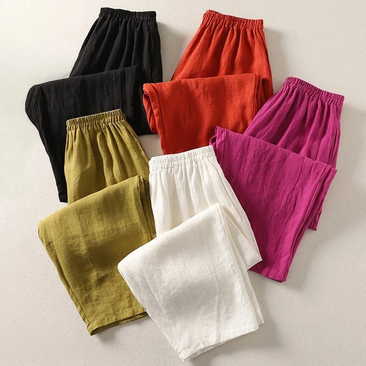 Amalia™ - Lightweight Cotton and Linen Blend Trousers