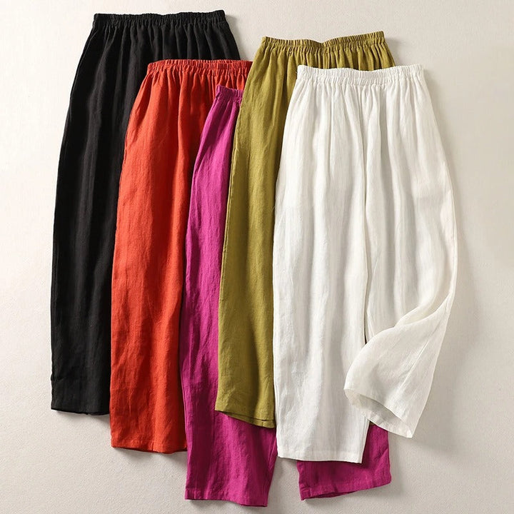 Amalia™ - Lightweight Cotton and Linen Blend Trousers