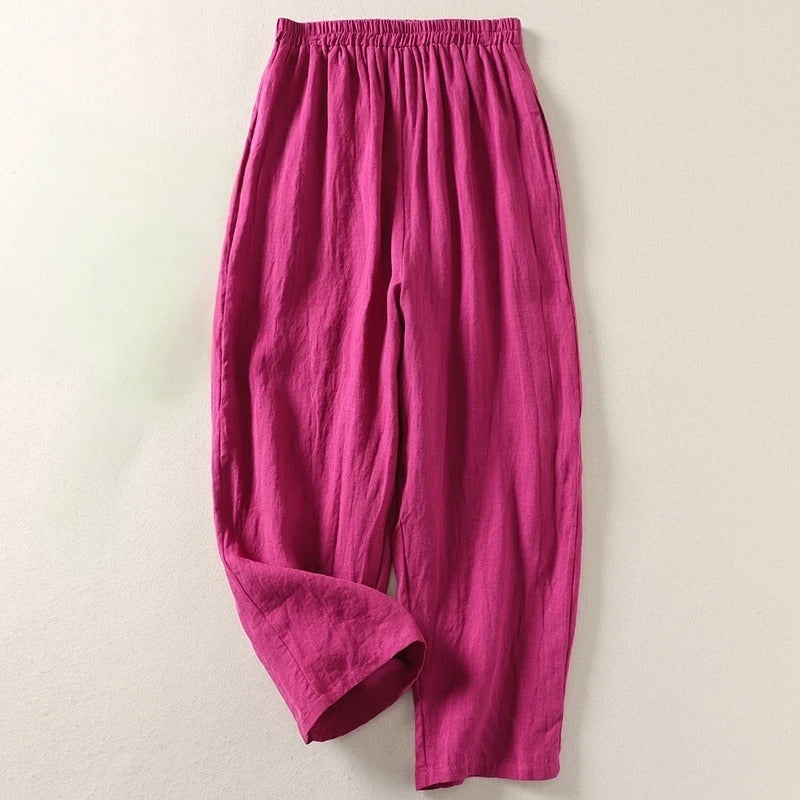 Amalia™ - Lightweight Cotton and Linen Blend Trousers