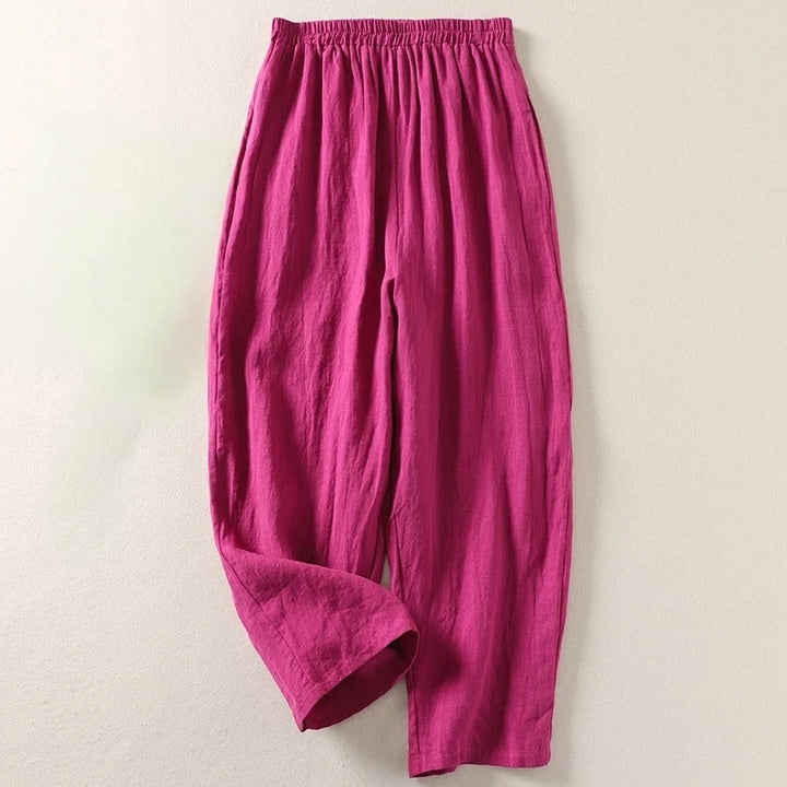 Amalia™ - Lightweight Cotton and Linen Blend Trousers