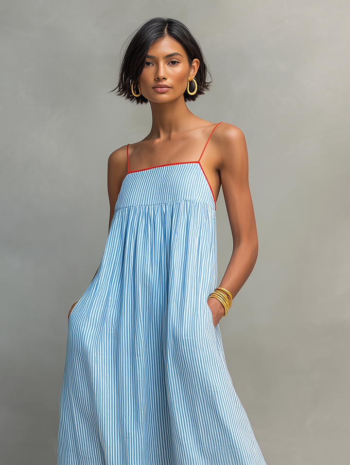 Elena - Striped Summer Maxi Dress