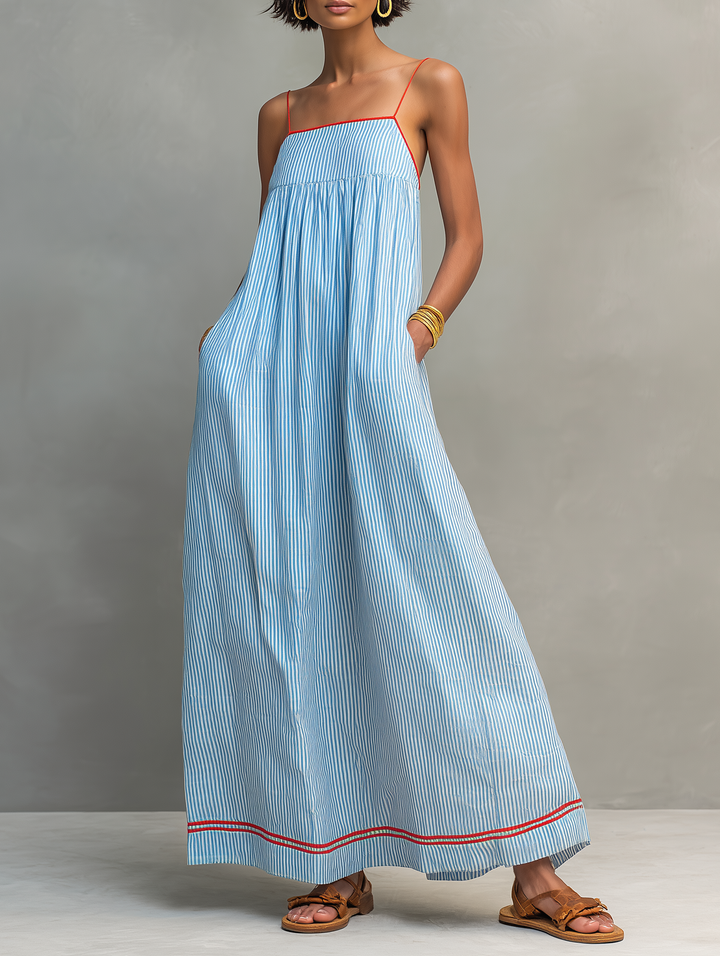 Elena - Striped Summer Maxi Dress