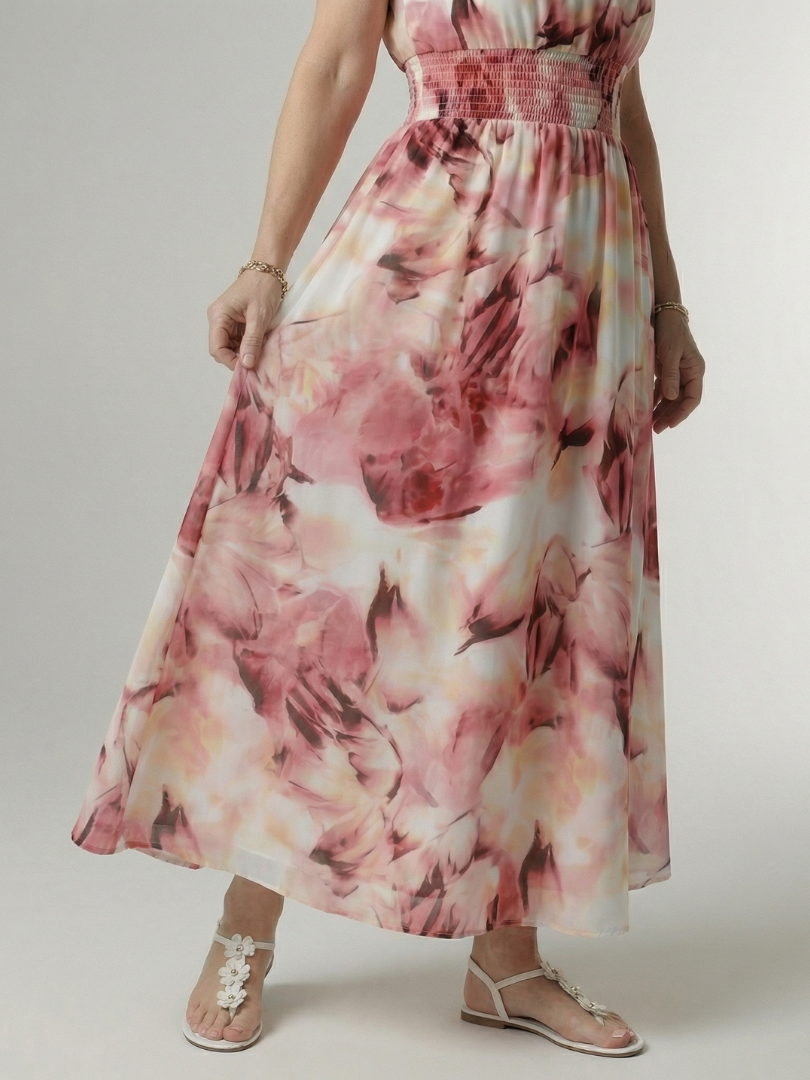 Sylin | Halter Neck Gathered Midi Dress