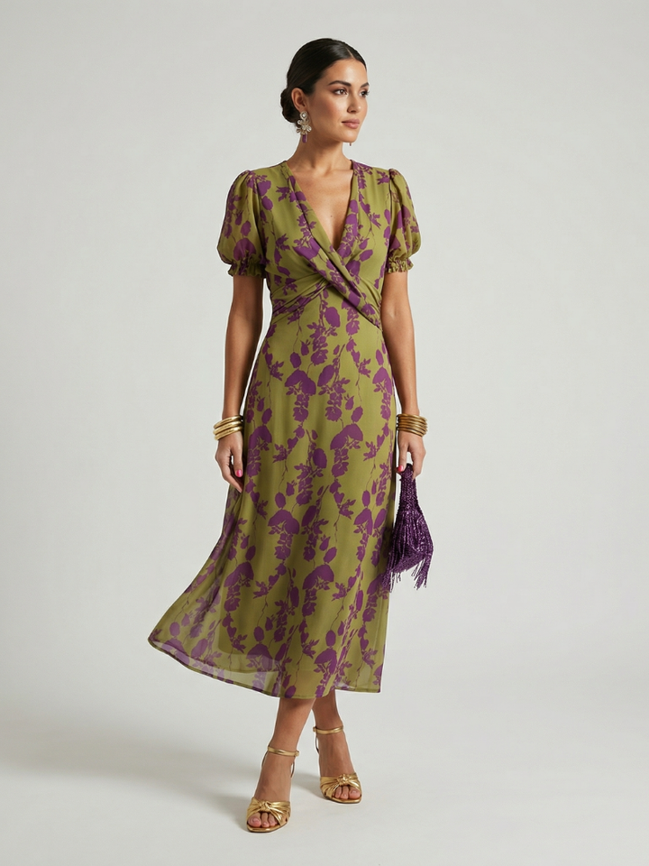 Virel | Midi Dress with a Relaxed Floral Print