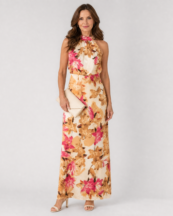 Vivienne™ | Floral Halter Maxi Dress