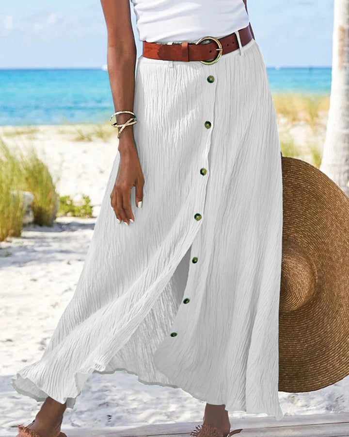 Syndy - Button-Detail Fluid Skirt
