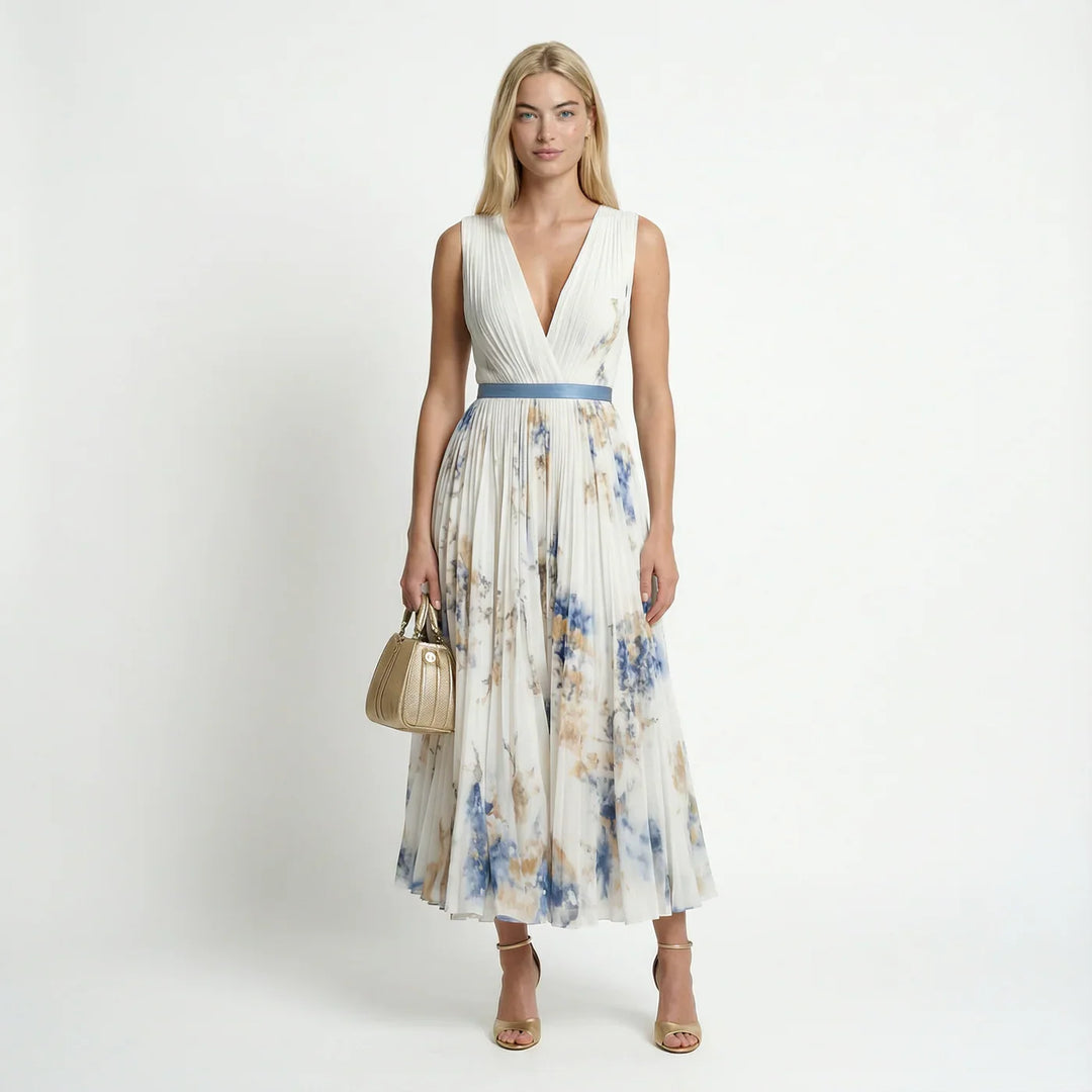 Celeste™ | Floral Pleated Maxi Dress