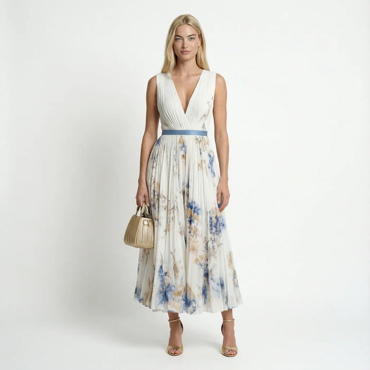 Celeste™ | Floral Pleated Maxi Dress