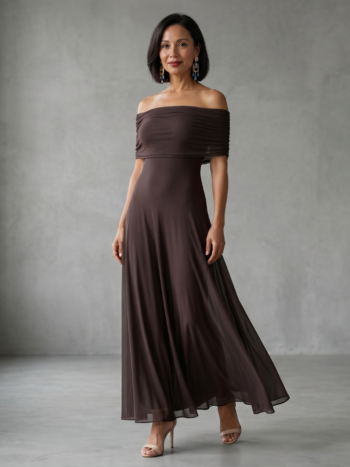 Aurora™ | Off-Shoulder Draped Maxi Dress