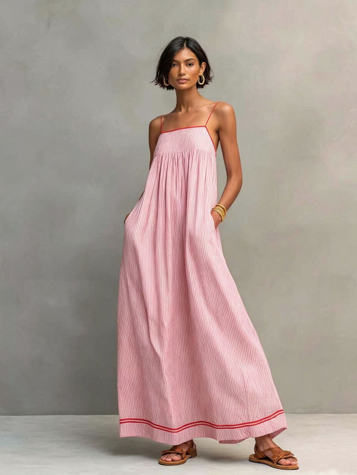 Elena - Striped Summer Maxi Dress