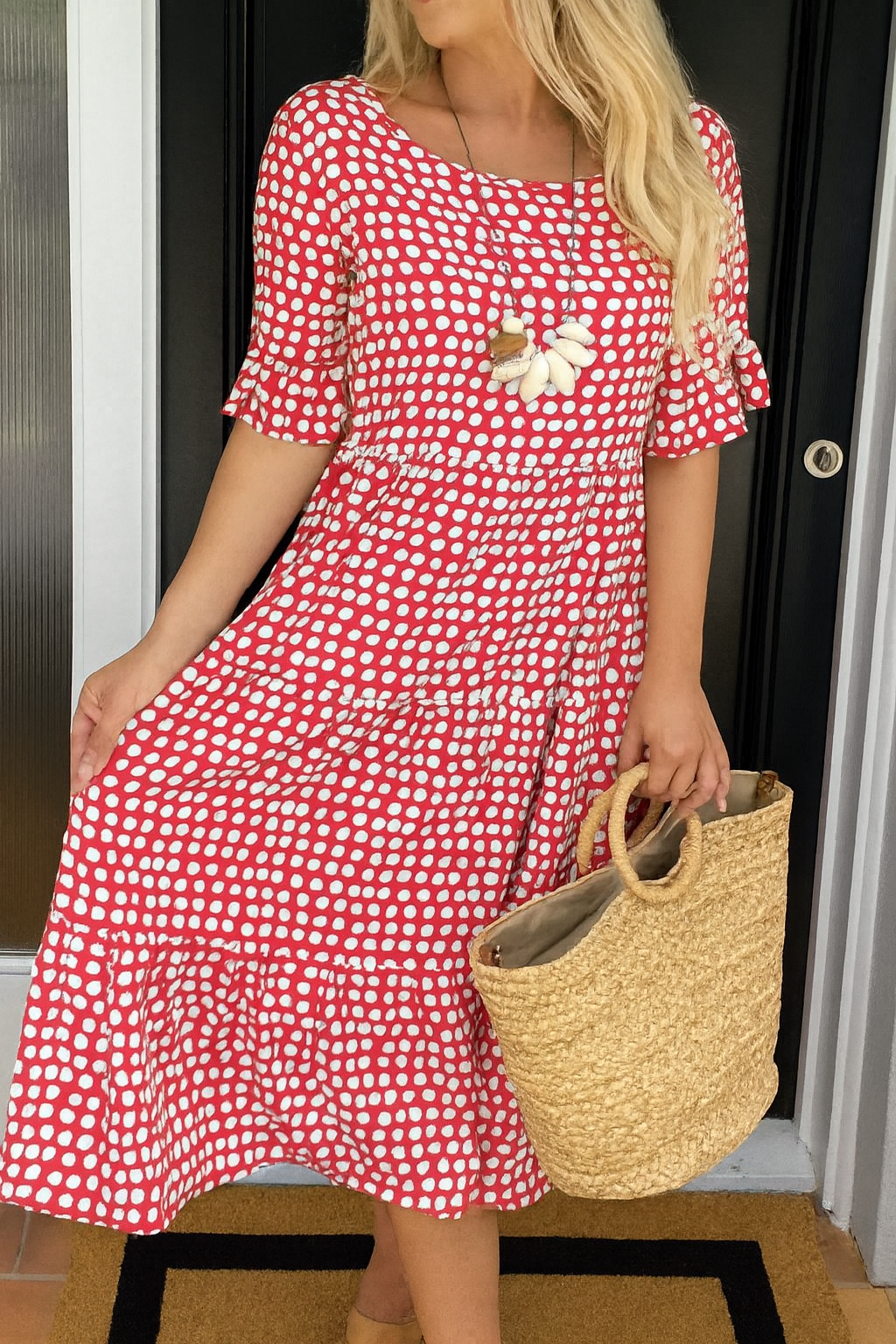 Noémie™ — Chic Natural Flowing Midi Dress