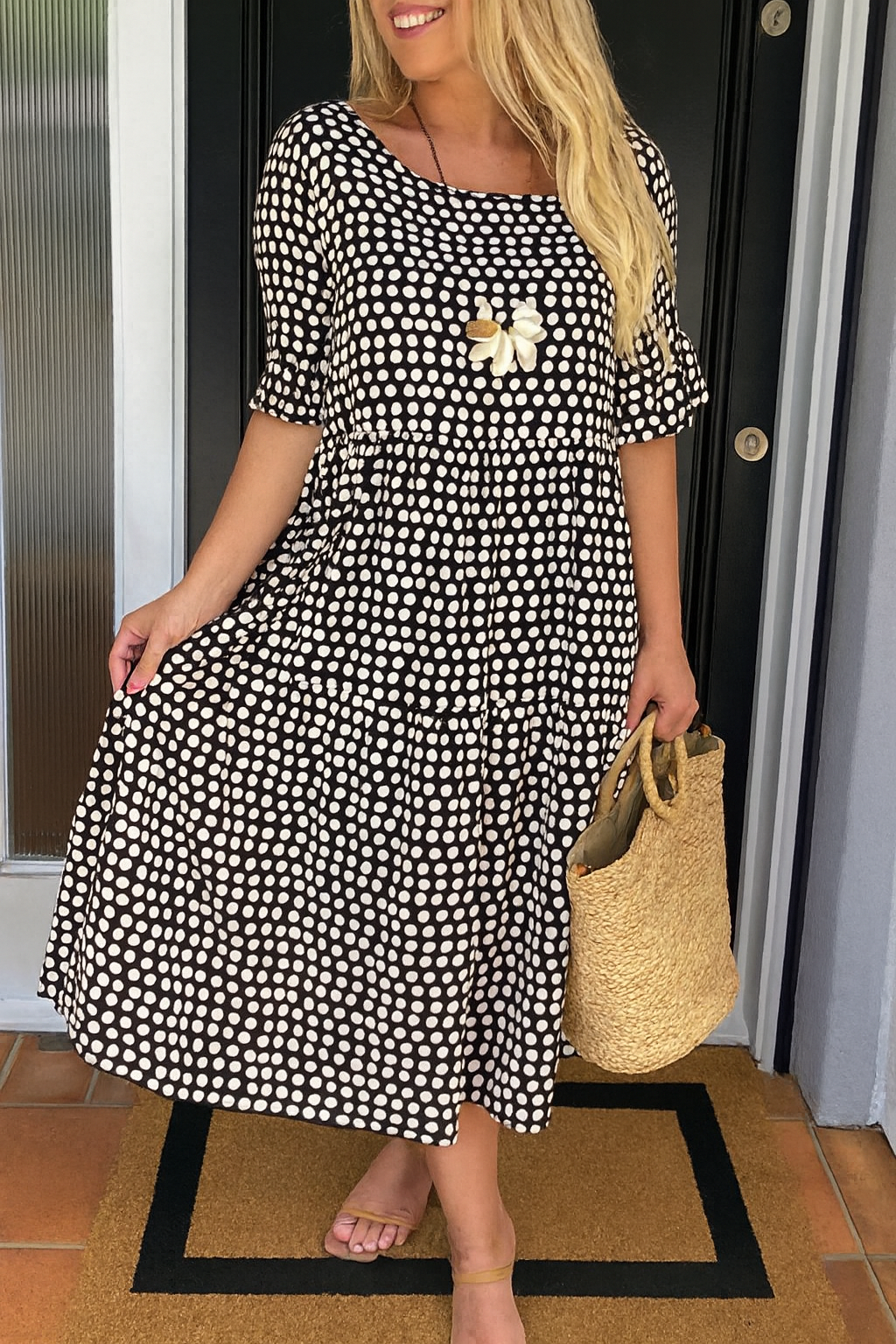 Noémie™ — Chic Natural Flowing Midi Dress