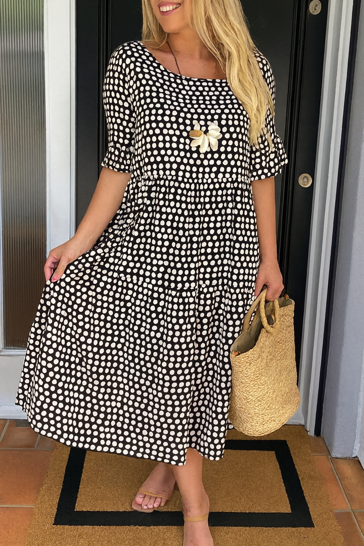 Noémie™ — Chic Natural Flowing Midi Dress