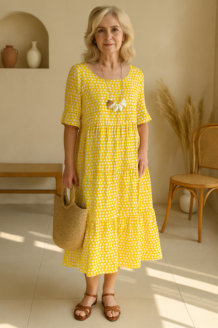 Noémie™ — Chic Natural Flowing Midi Dress