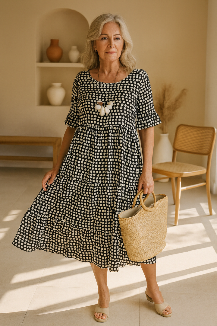 Noémie™ — Chic Natural Flowing Midi Dress