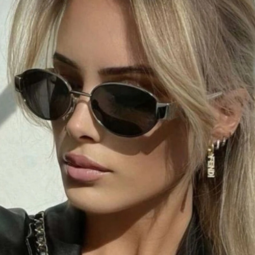 Luxury Oval Metal Frame Sunglasses