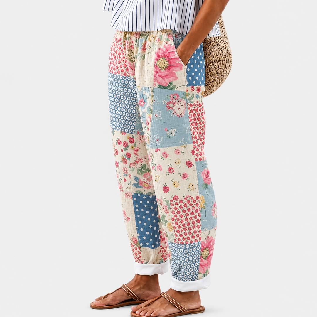 Retro Patchwork Comfort Trousers