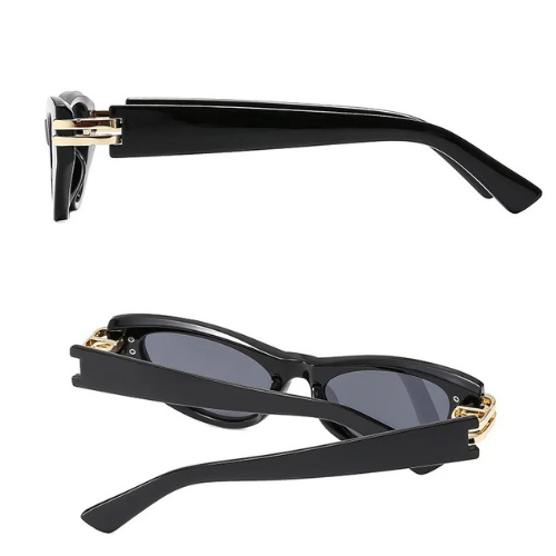 Cat Eye Double Metal Stripe Sunglasses