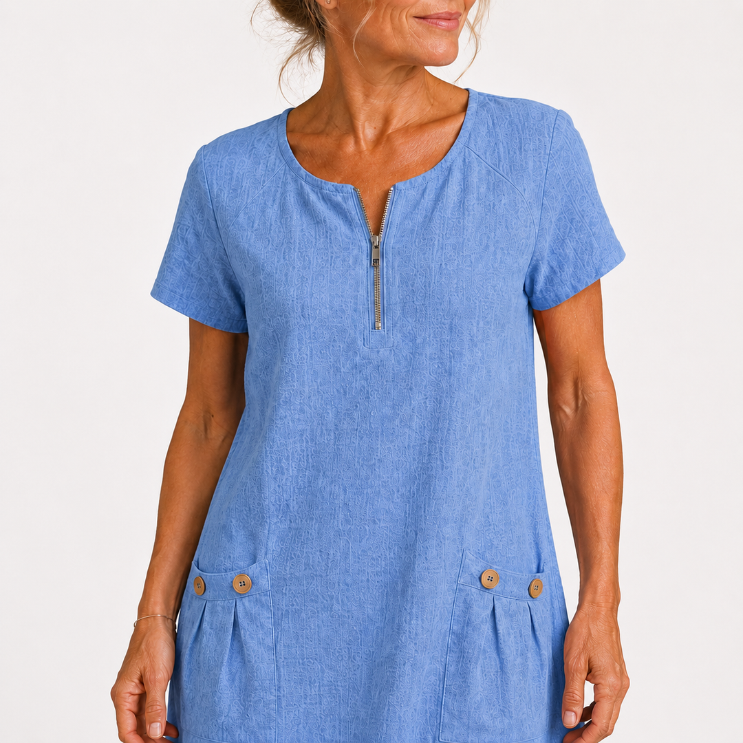 Eliana - Casual Cotton and Linen Dress