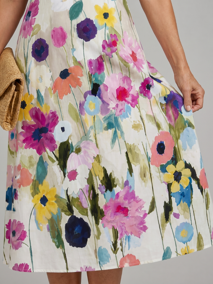 Camille™ | Floral Sleeveless Midi Dress