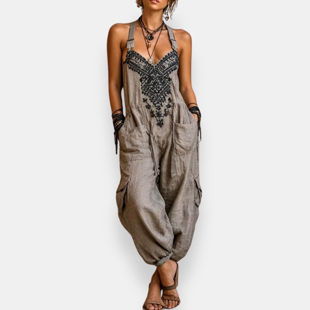 María Isabel | Bohemian Embroidered Jumpsuit