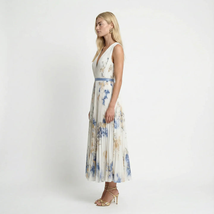 Celeste™ | Floral Pleated Maxi Dress