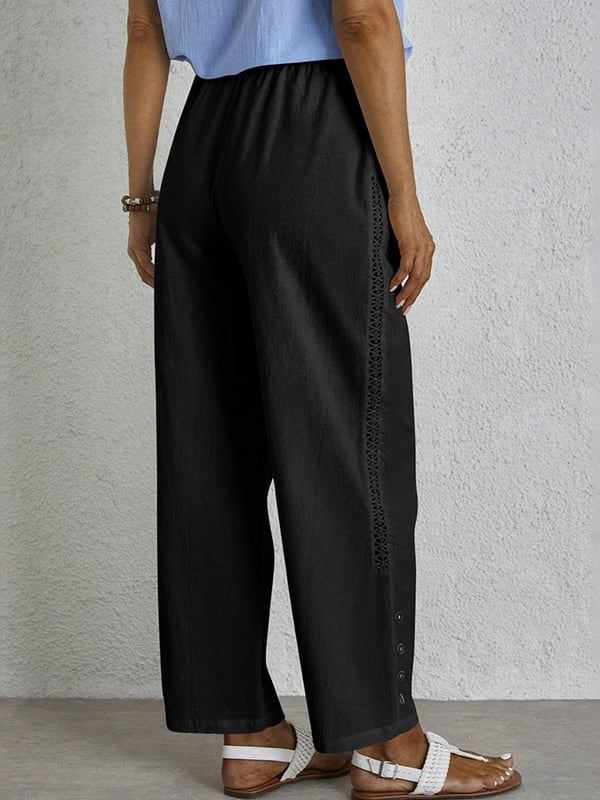 Shania - Button-Detail Relaxed Fit Pants