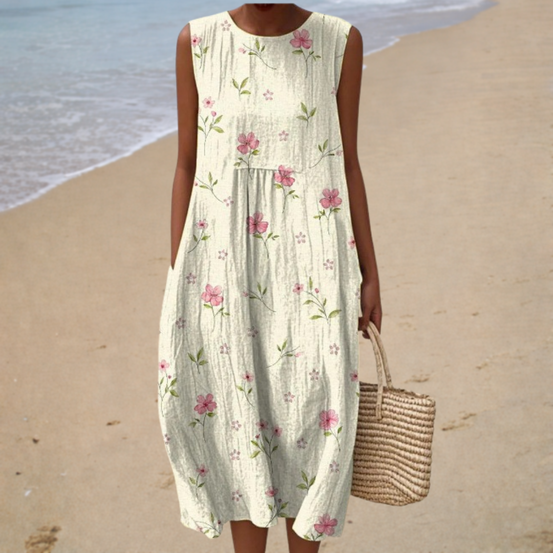 Élodie | Midi Dress with Floral Design