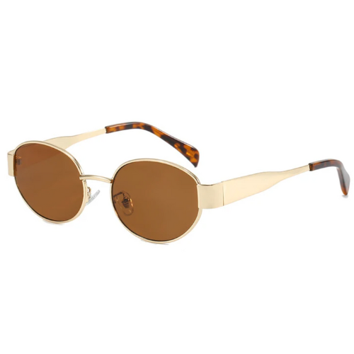 Luxury Oval Metal Frame Sunglasses