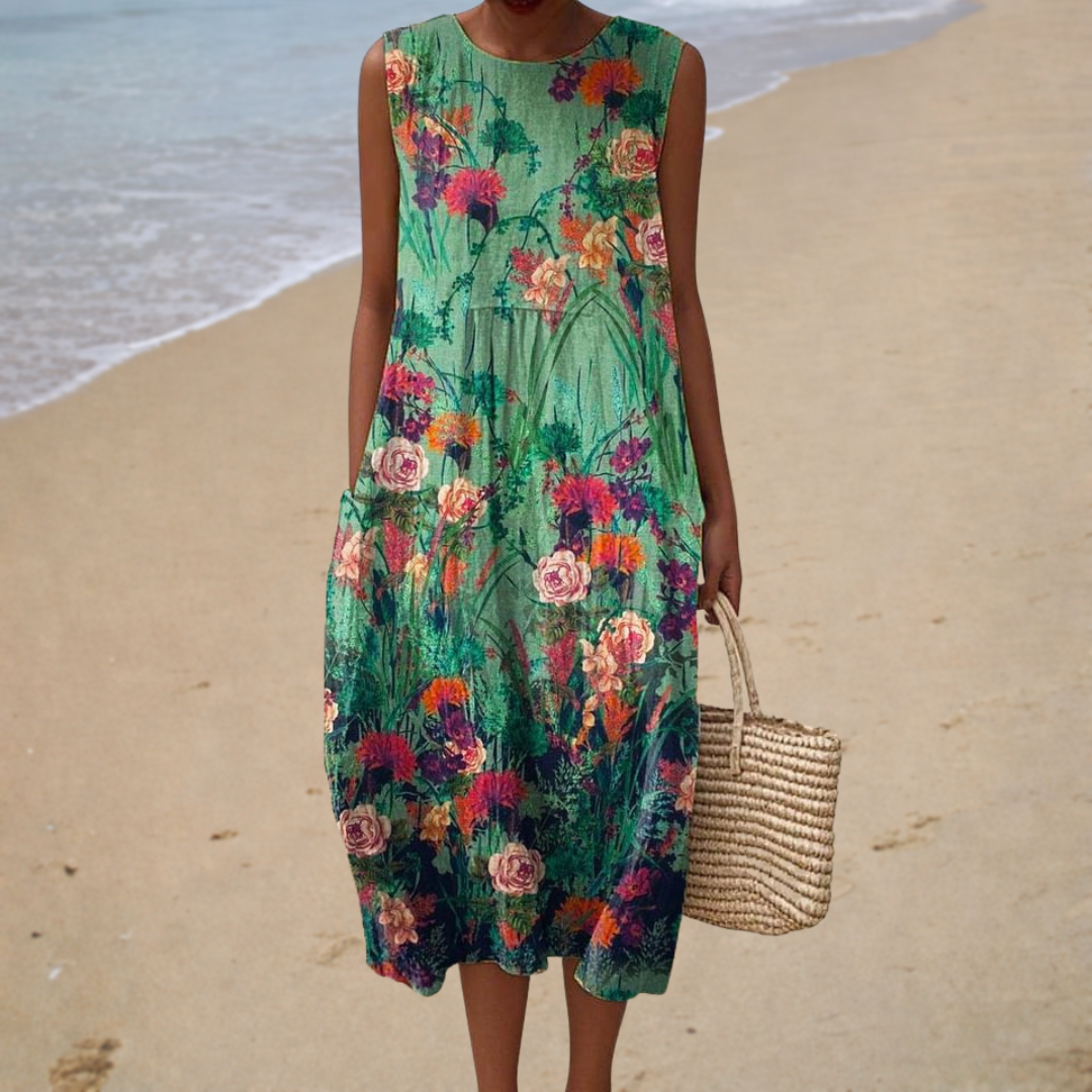 Florence | Midi Dress with Floral Design