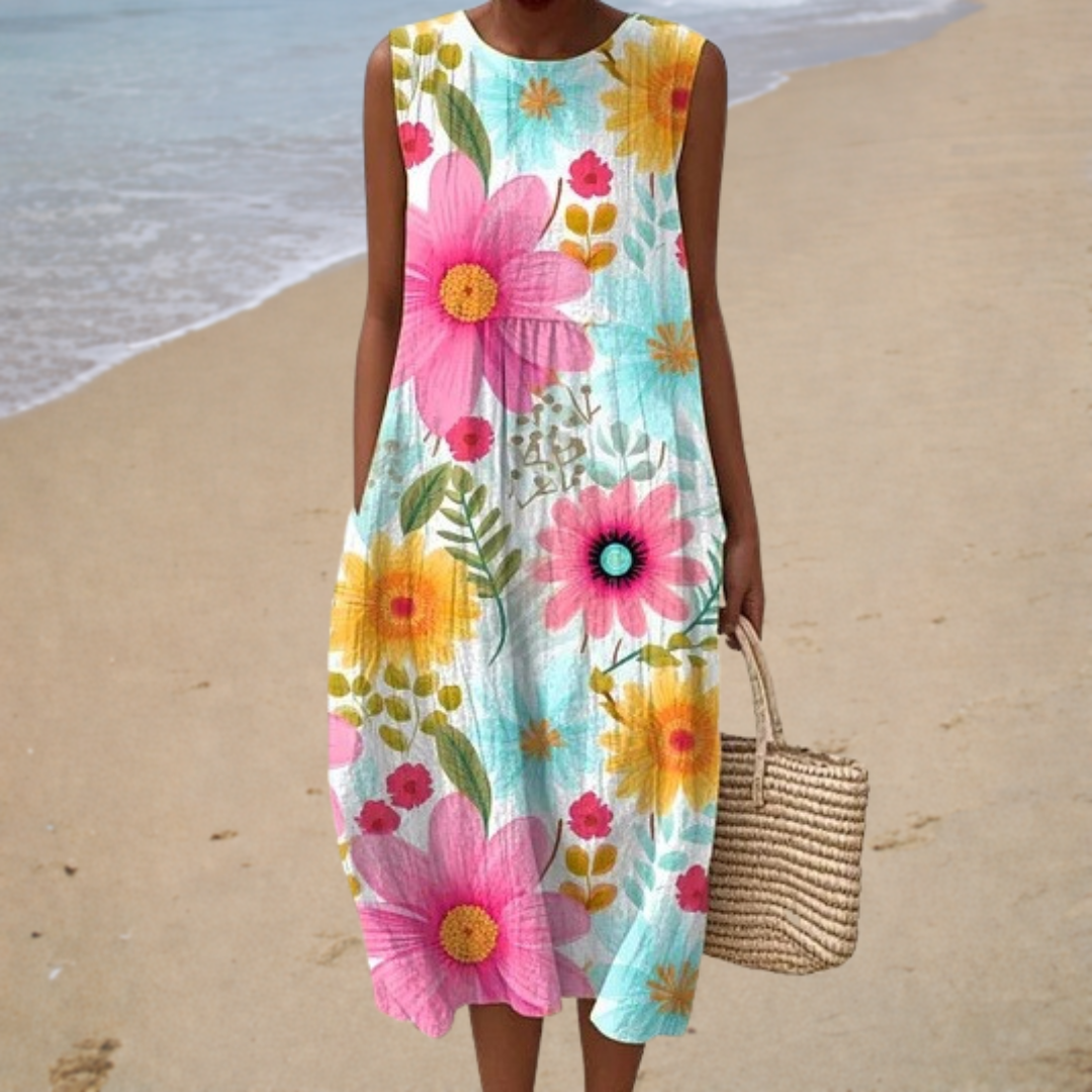 Adélaïde | Midi Dress with Floral Design