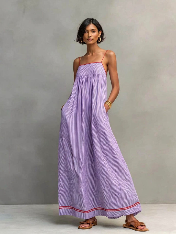 Elena - Striped Summer Maxi Dress