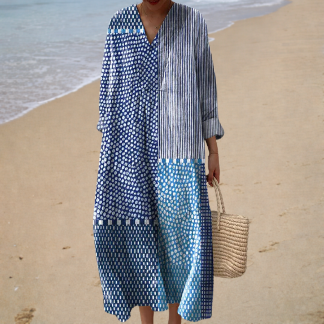 Thérèse | Elegant Graphic Maxi Dress
