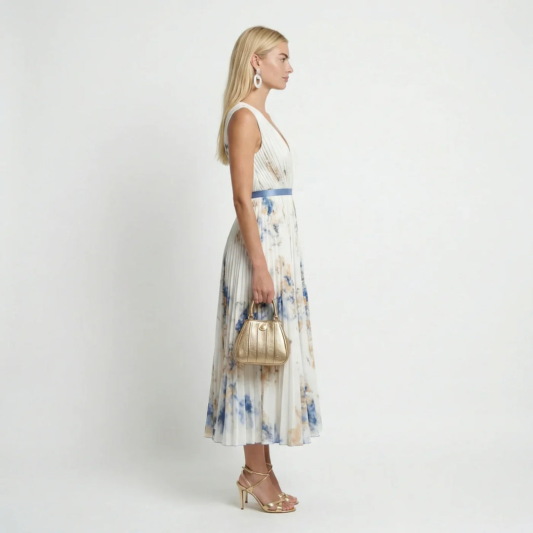 Celeste™ | Floral Pleated Maxi Dress
