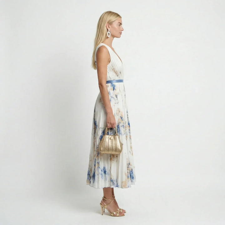Celeste™ | Floral Pleated Maxi Dress