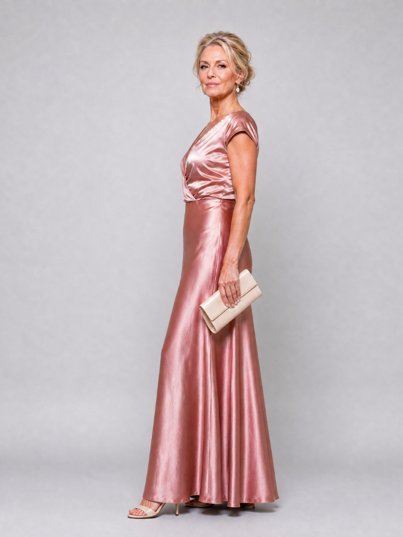 Samouse | Short Sleeve Maxi Dress with Wrap Top