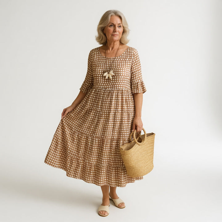 Noémie™ — Chic Natural Flowing Midi Dress