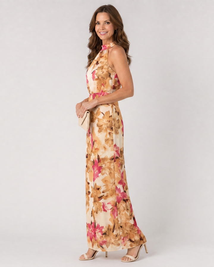 Vivienne™ | Floral Halter Maxi Dress