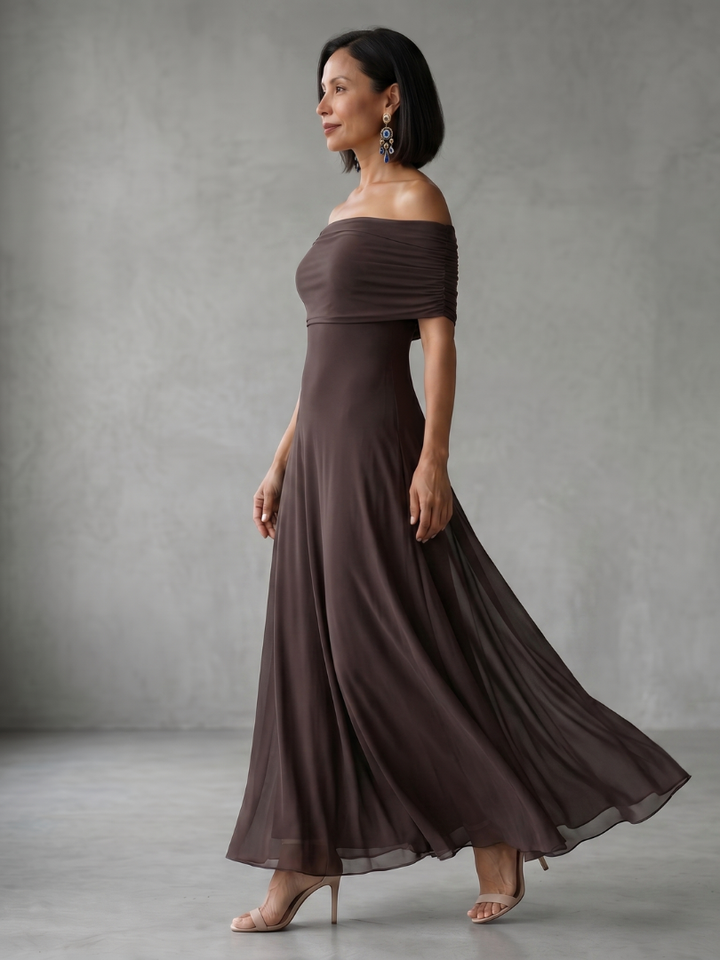 Aurora™ | Off-Shoulder Draped Maxi Dress