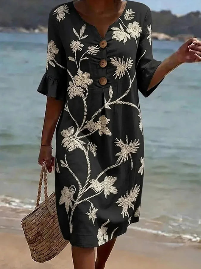 Blooming Floral Pattern Dress