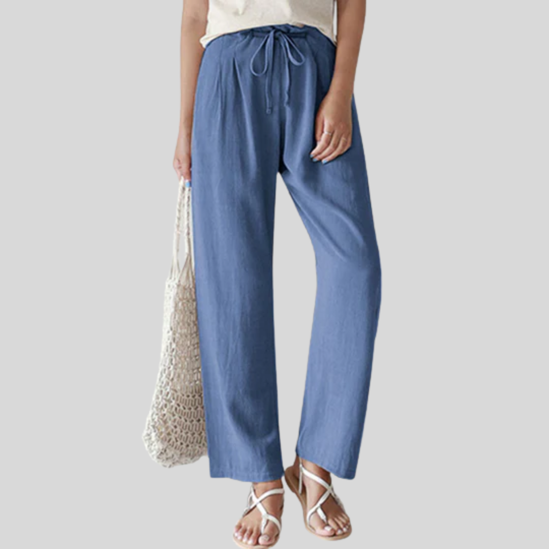 Vara - Comfortable Drawstring Relaxed Fit Pants