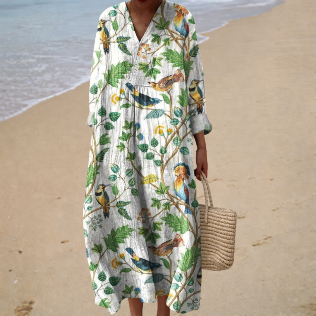 Sylvie | Tropical-Inspired Natural Dress