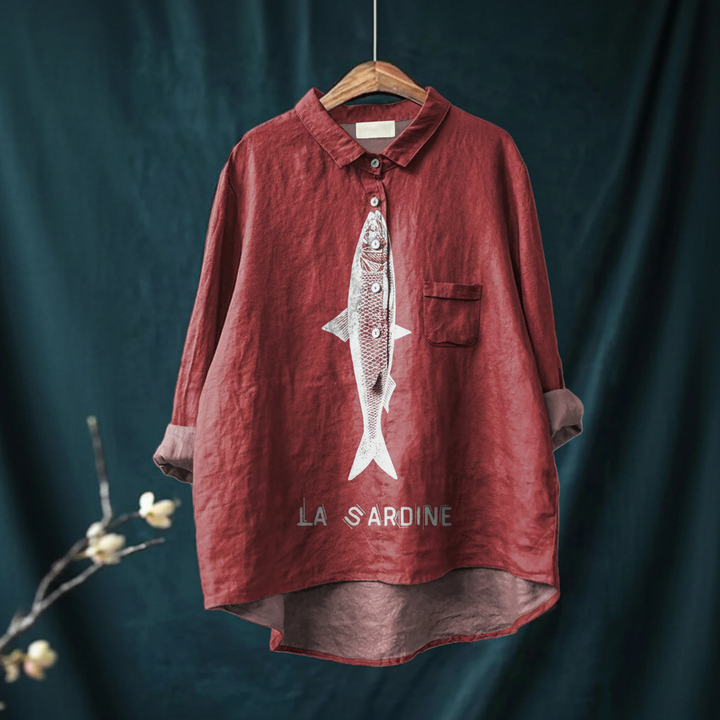 Lucy | Fish Graphic Printed Casual Shirt
