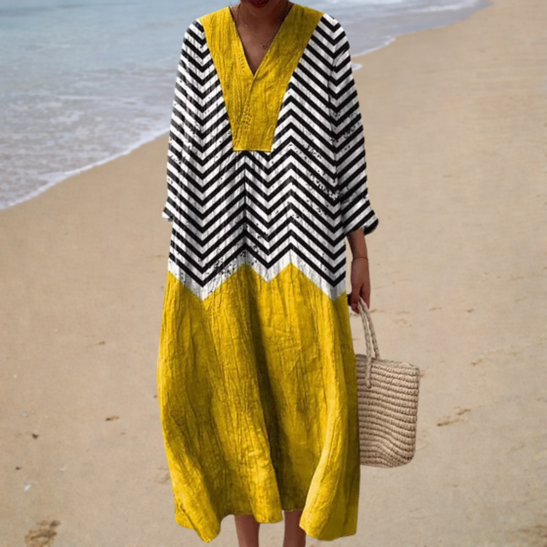 Noémie | Elegant Graphic Maxi Dress