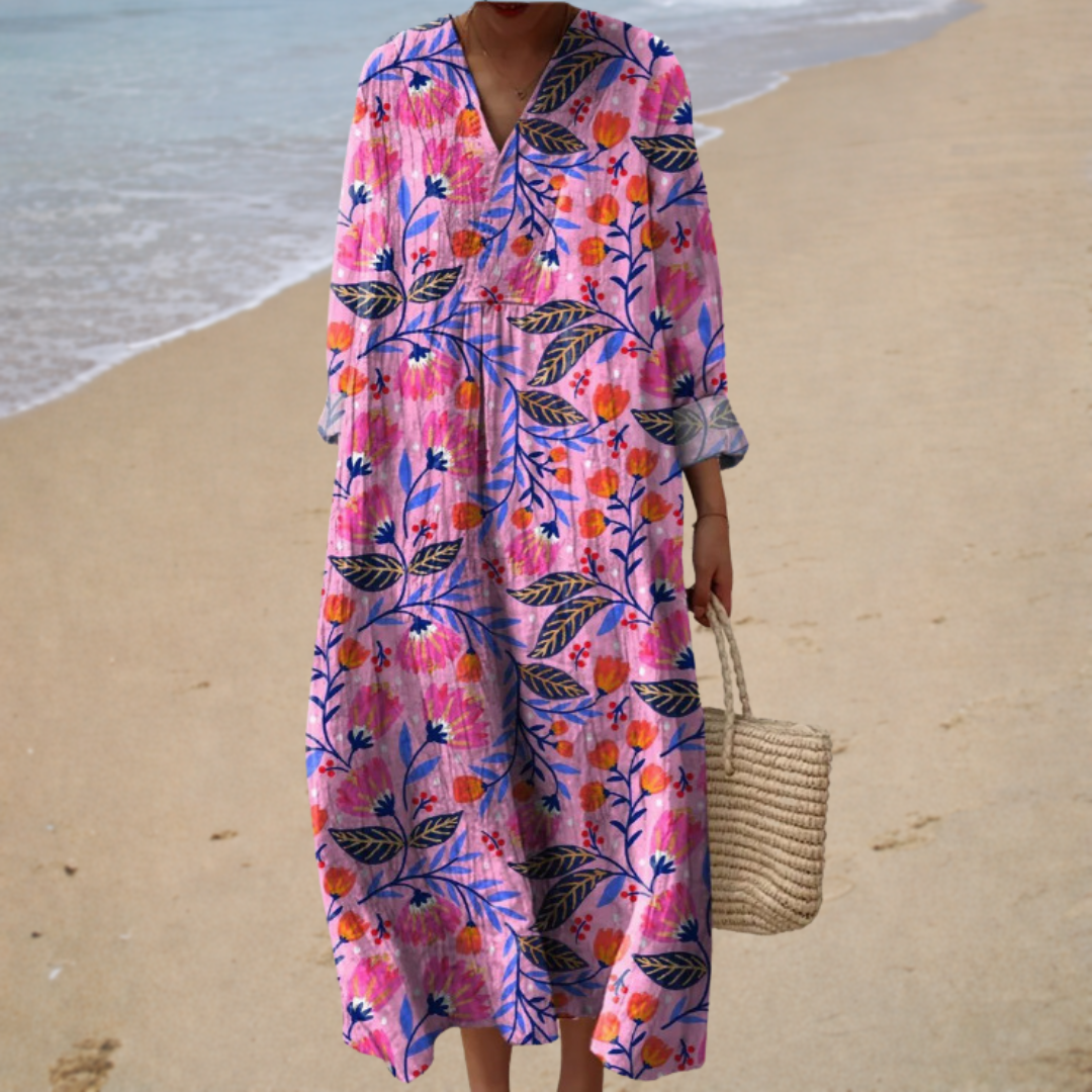 Isabelle | Bohemian Maxi Dress with Floral Print